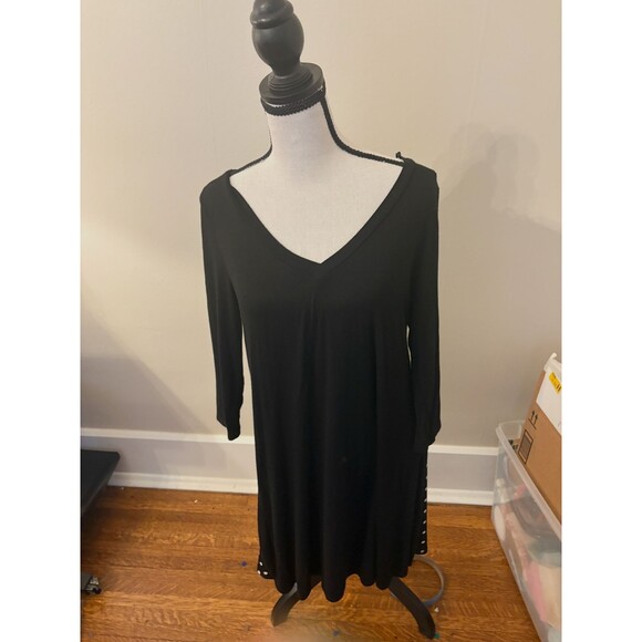 Kaleigh Black Polka Dot Dress Women’s Size M Medium Short Sleeve Casual Party - Picture 1 of 4